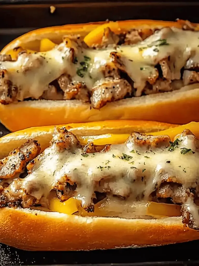 Hähnchen Cheesesteaks