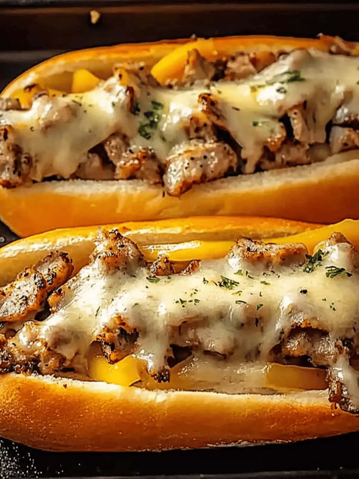 Hähnchen Cheesesteaks