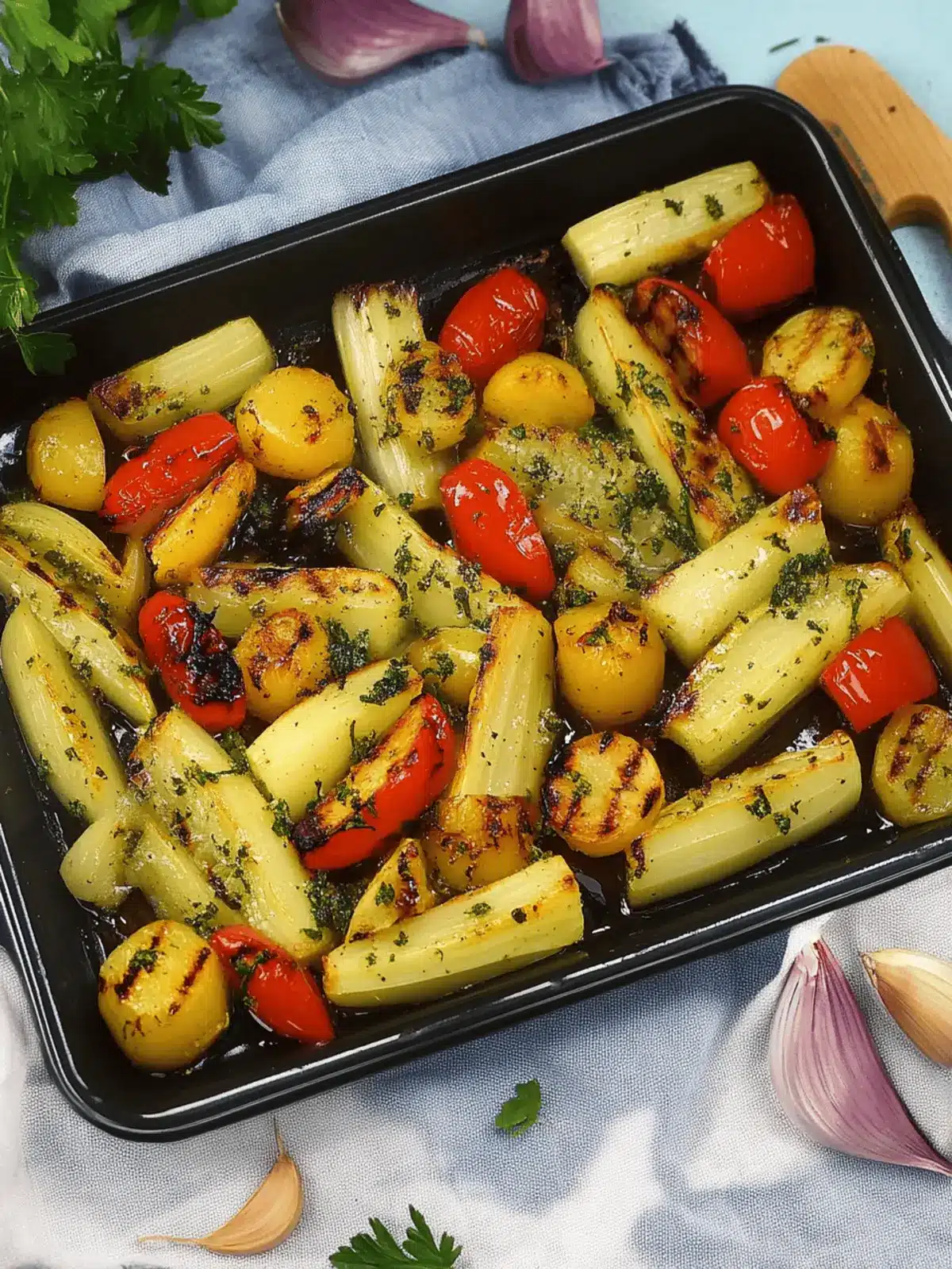 Grilled Kohlrabi in Mediterranean Style