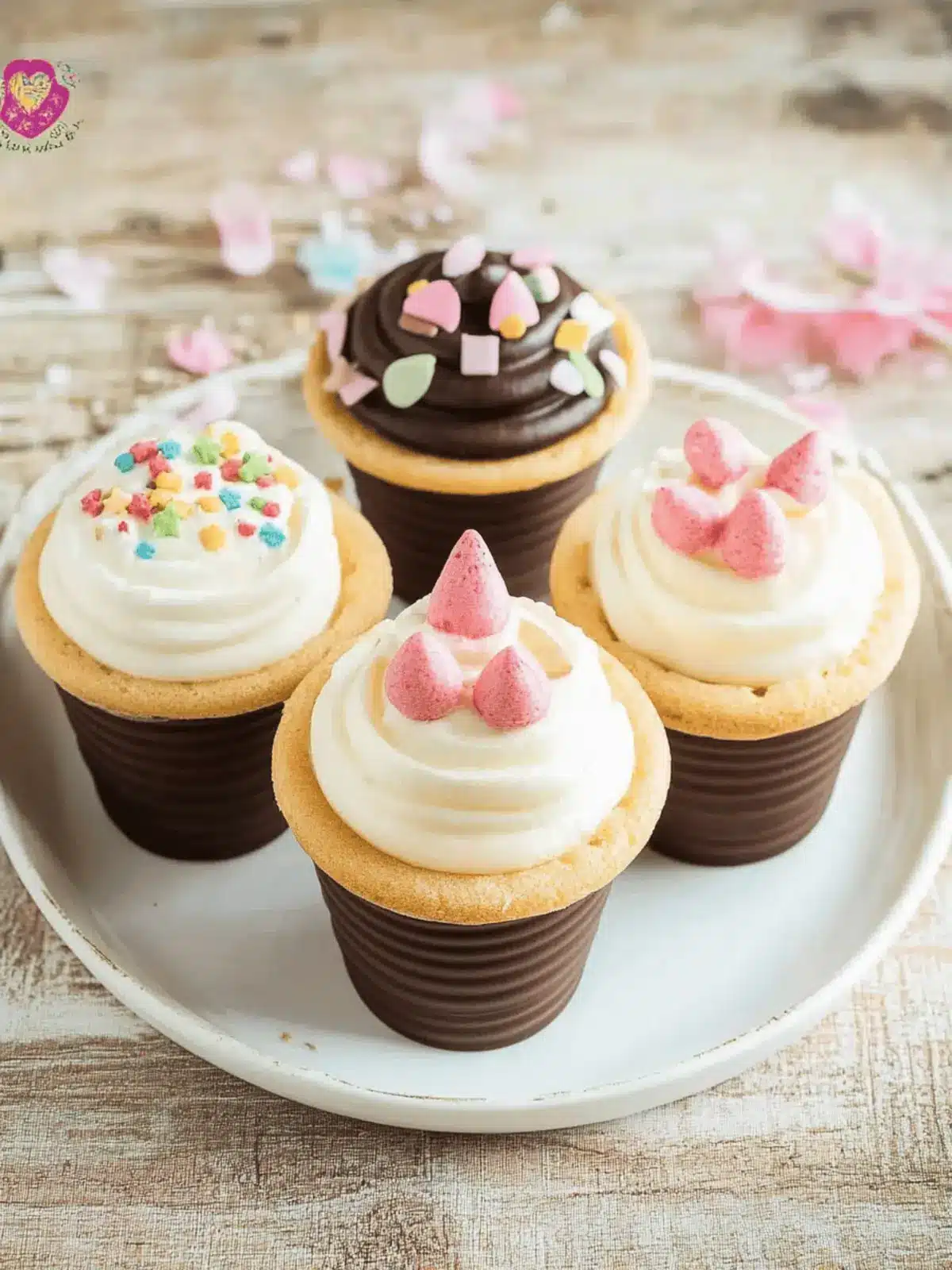 Kuchen im Waffelbecher