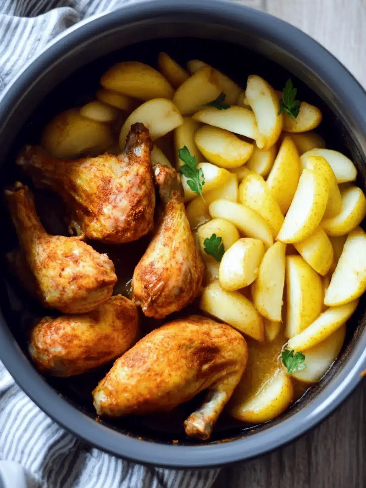 Hähnchen und Pommes