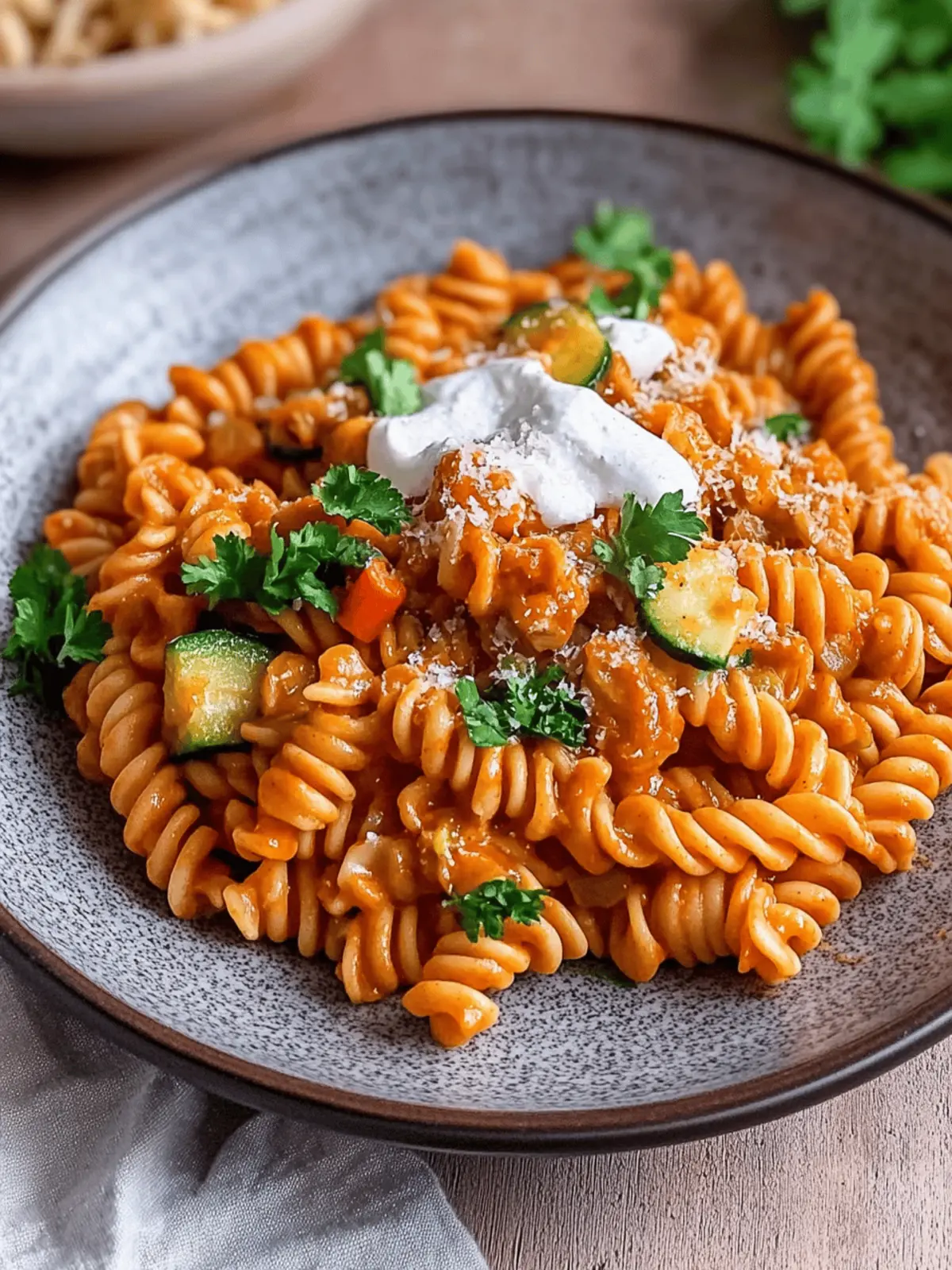 Healthy pasta with vegetable sauce