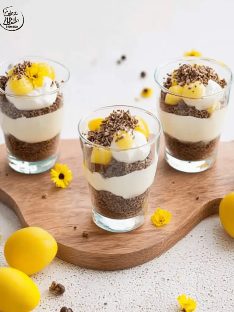 Quick, easy egg liqueur dessert in a glass