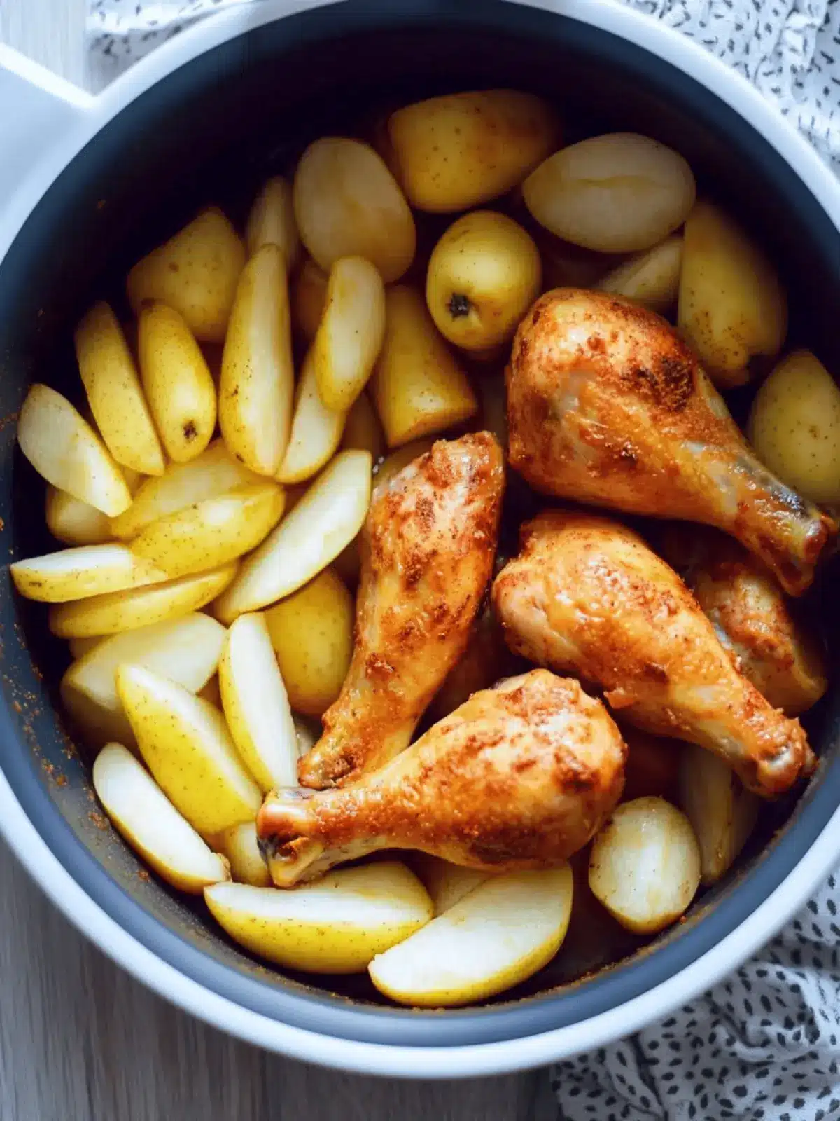 Hähnchen und Pommes