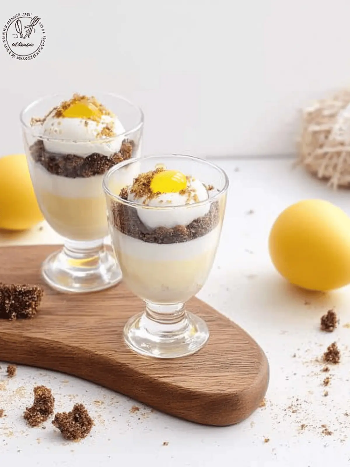 Quick, easy egg liqueur dessert in a glass