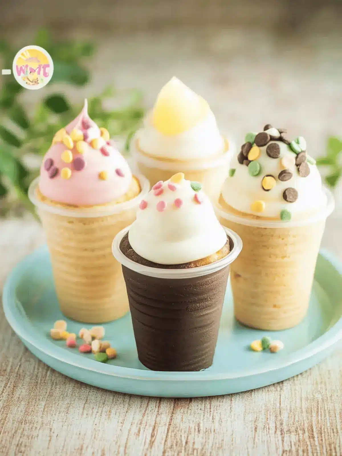 Kuchen im Waffelbecher