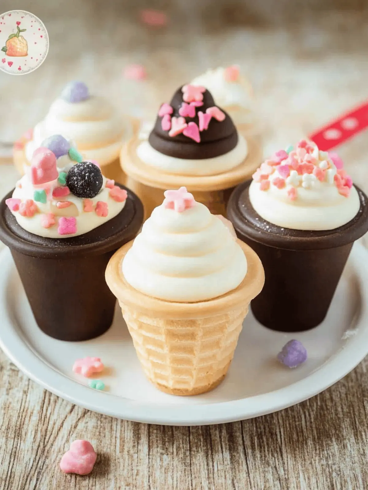 Kuchen im Waffelbecher