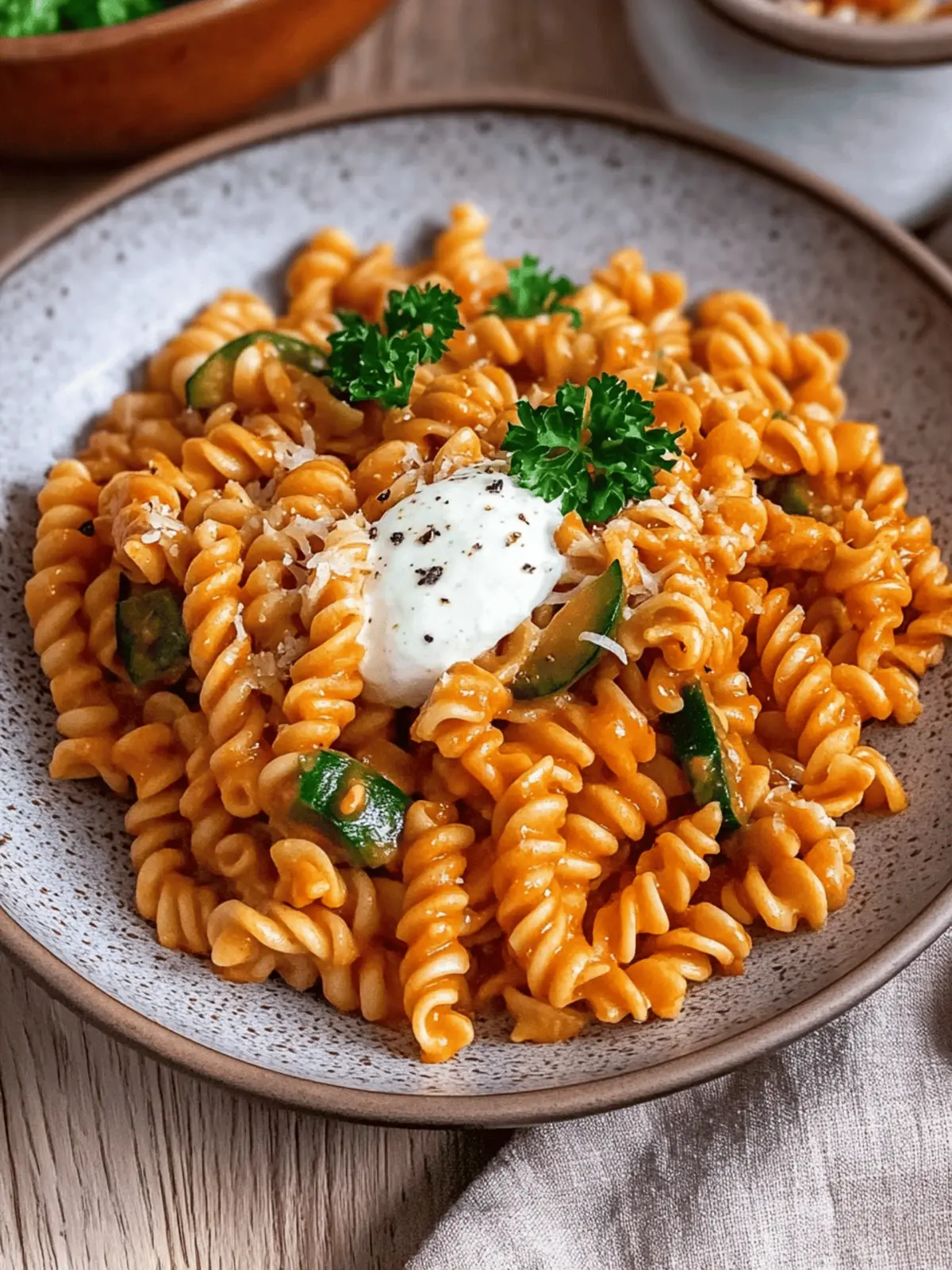 Healthy pasta with vegetable sauce