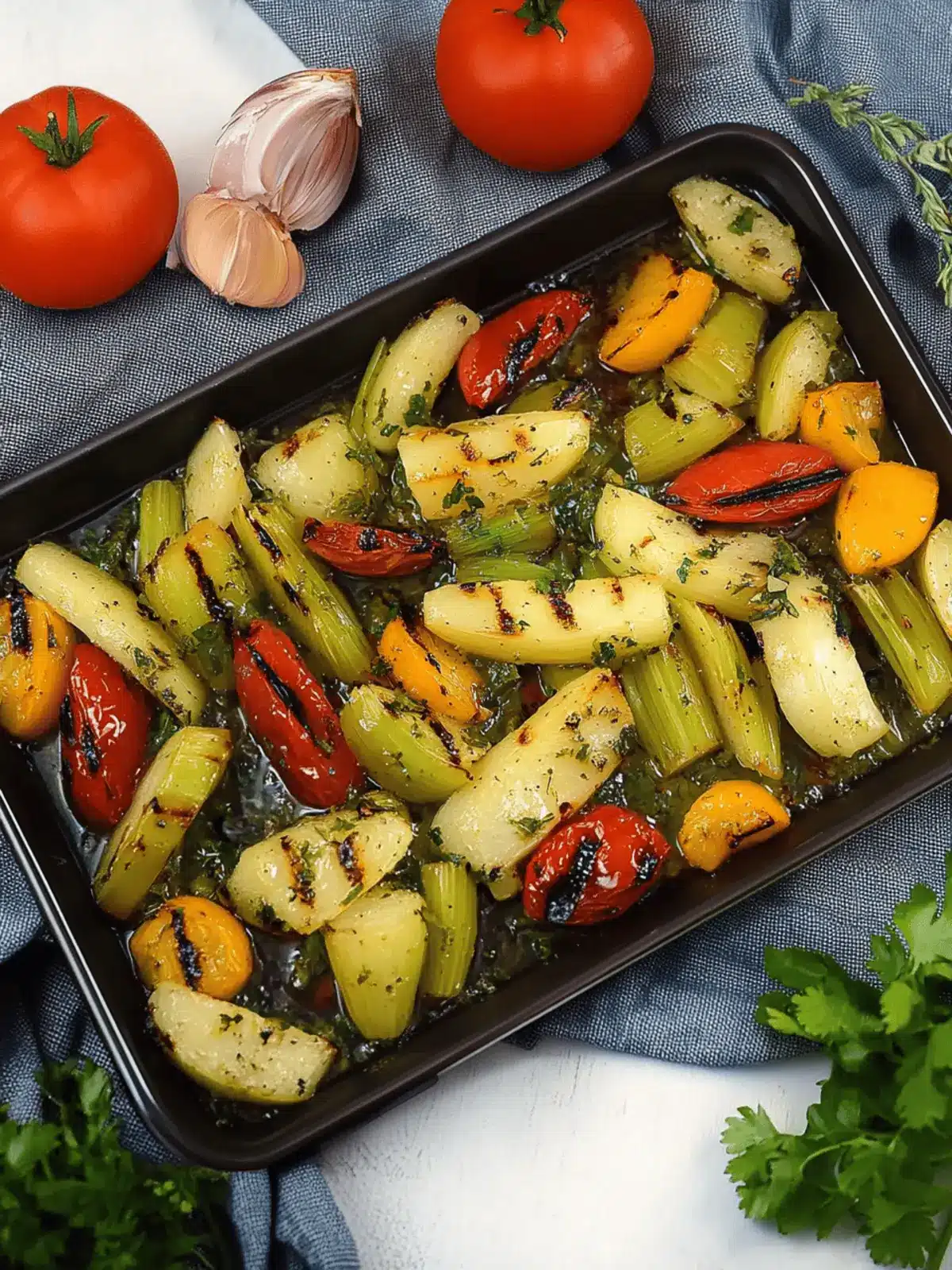 Grilled Kohlrabi in Mediterranean Style