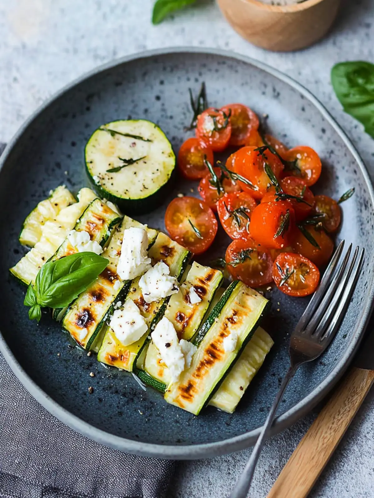 Zucchinipäckchen mit Feta