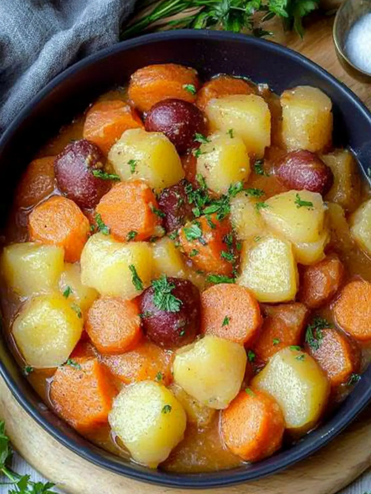 Mohren und Kartoffel Eintopf