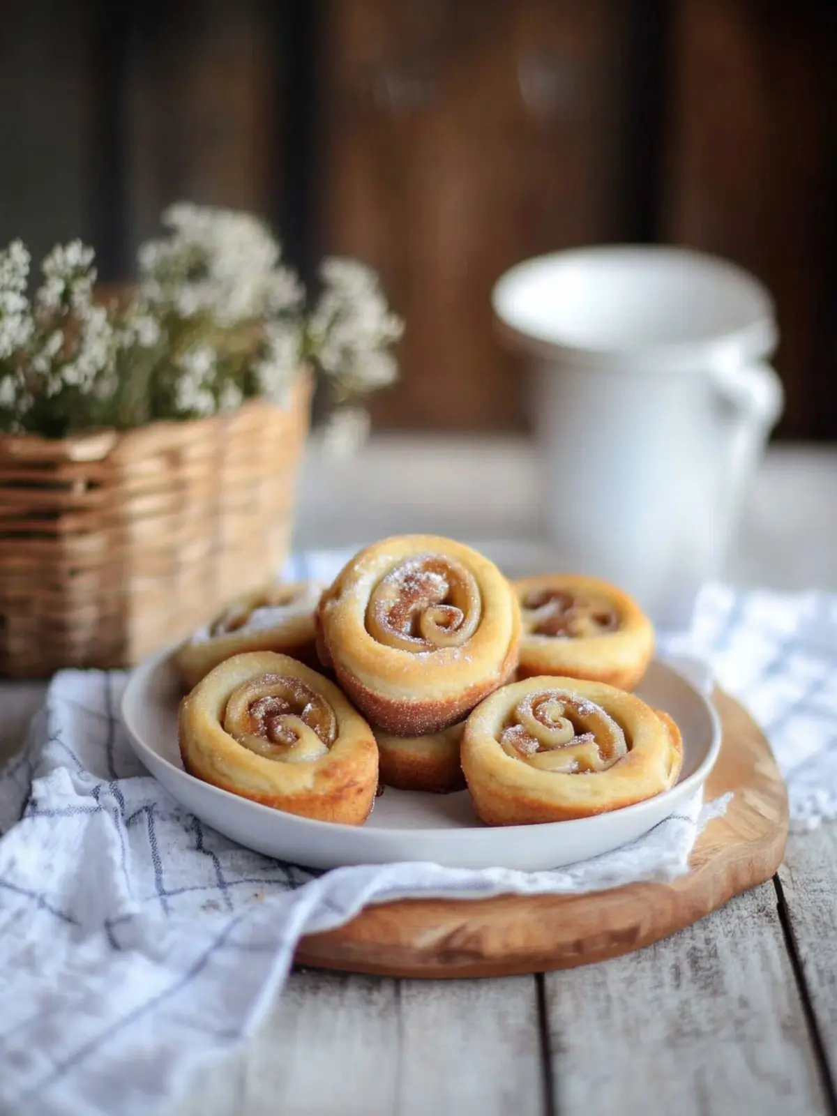 Cinnamon rolls hearts with nut filling