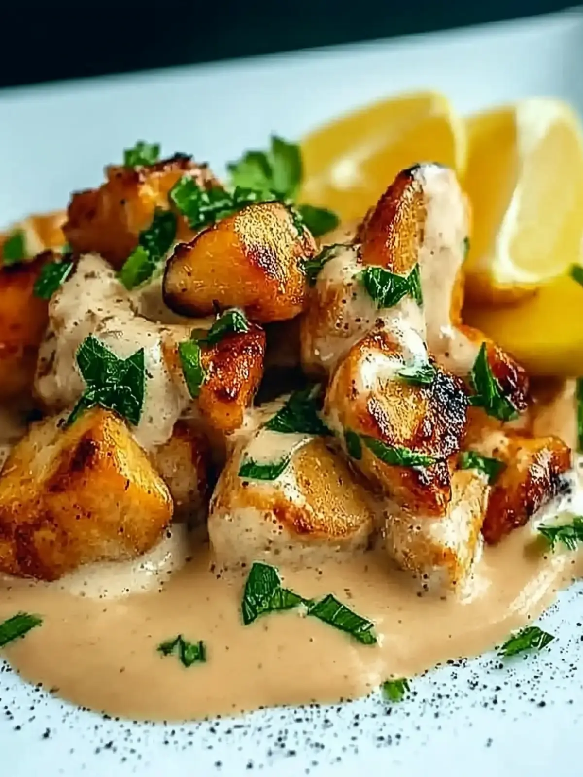 Simple chicken gyros in creamy sour cream sauce