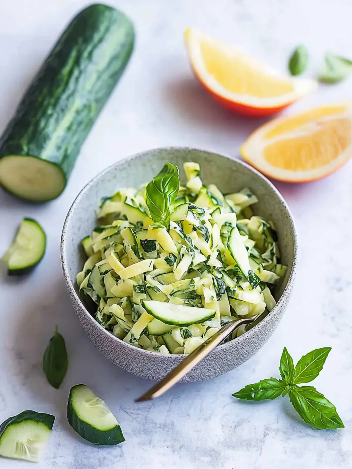 roh geraspelter Zucchinisalat