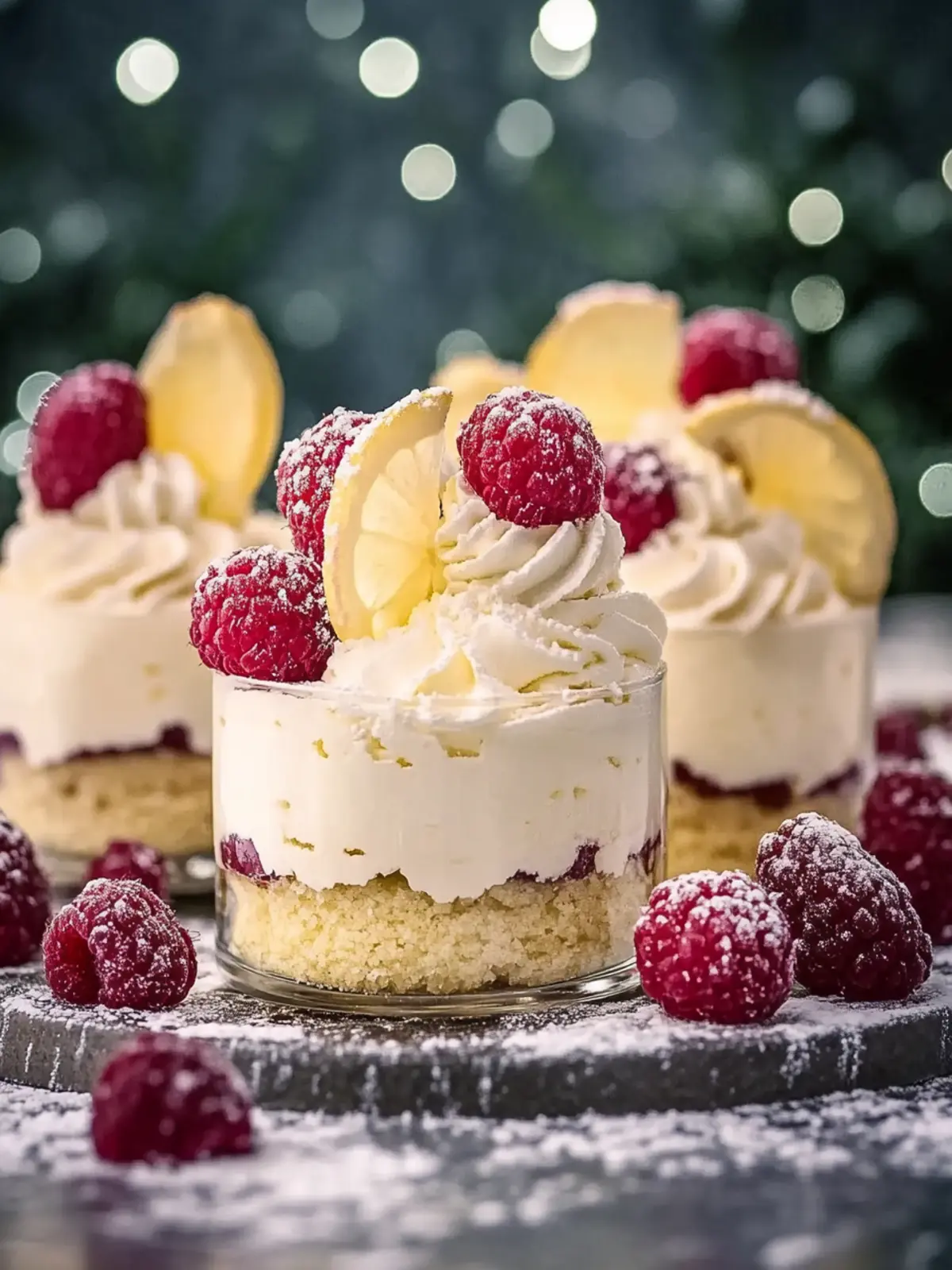 Vanillekipferl Dessert mit Himbeeren