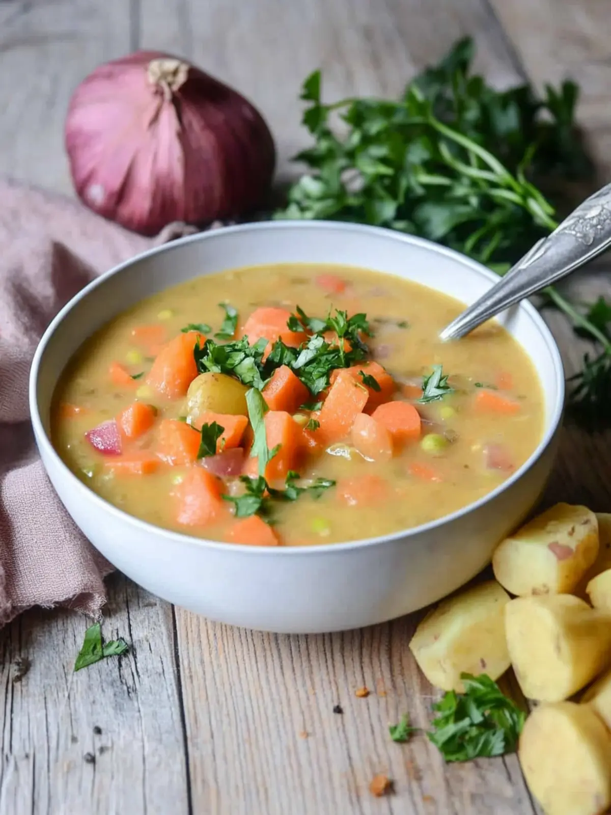 Kartoffeleintopf mit Würstchen