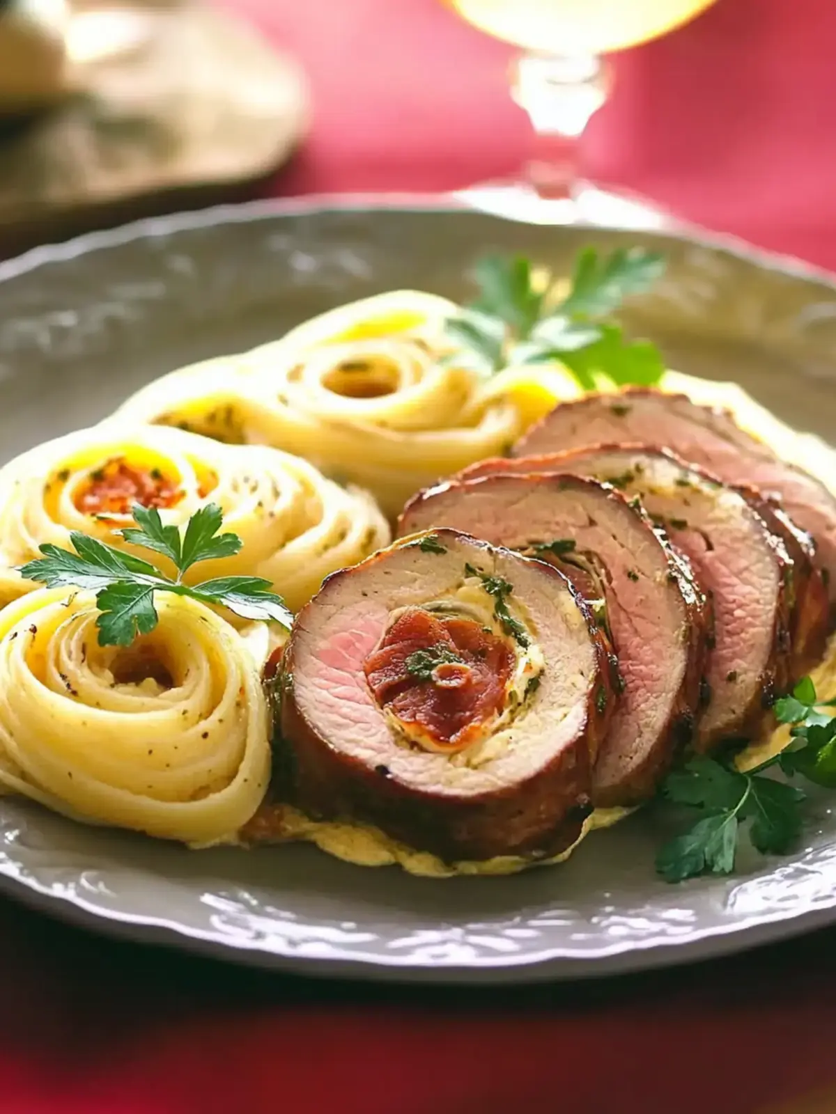 Rinderrouladen mit Nudeln