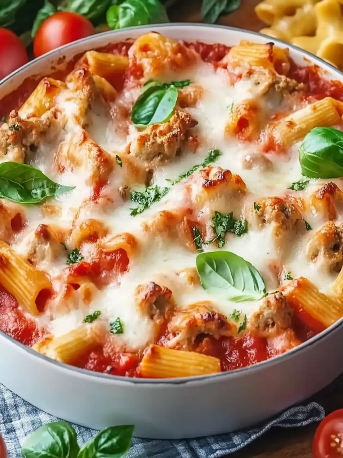 Nudelauflauf mit Hähnchen und Paprika