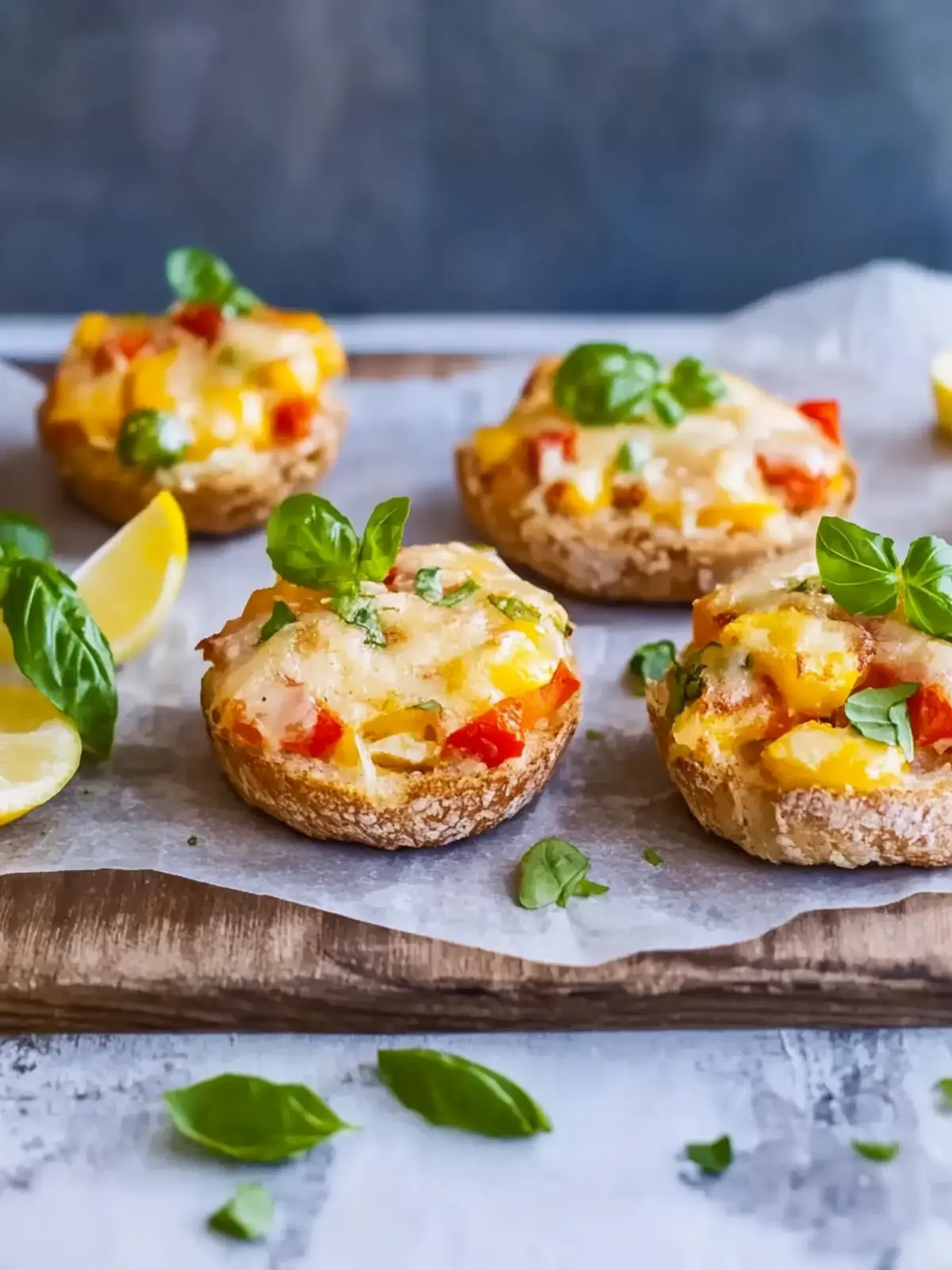 Vegetarische Pizzabrötchen