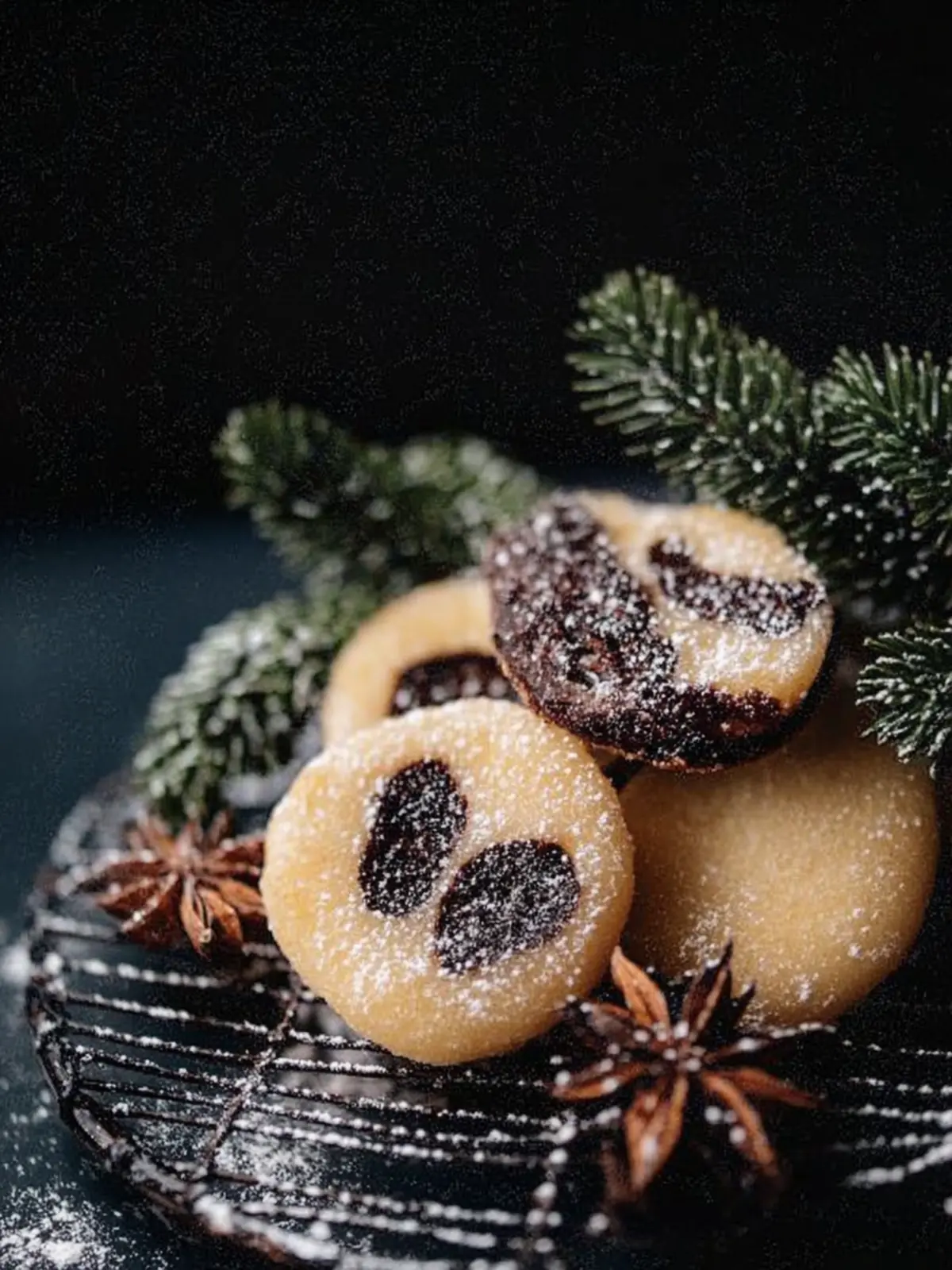 Marmoriertes Schwarz-Weiß-Gebäck