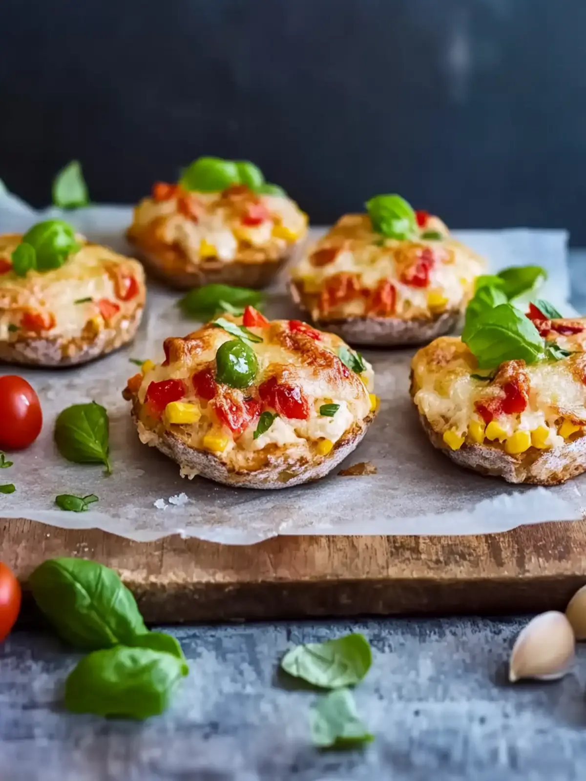 Vegetarische Pizzabrötchen