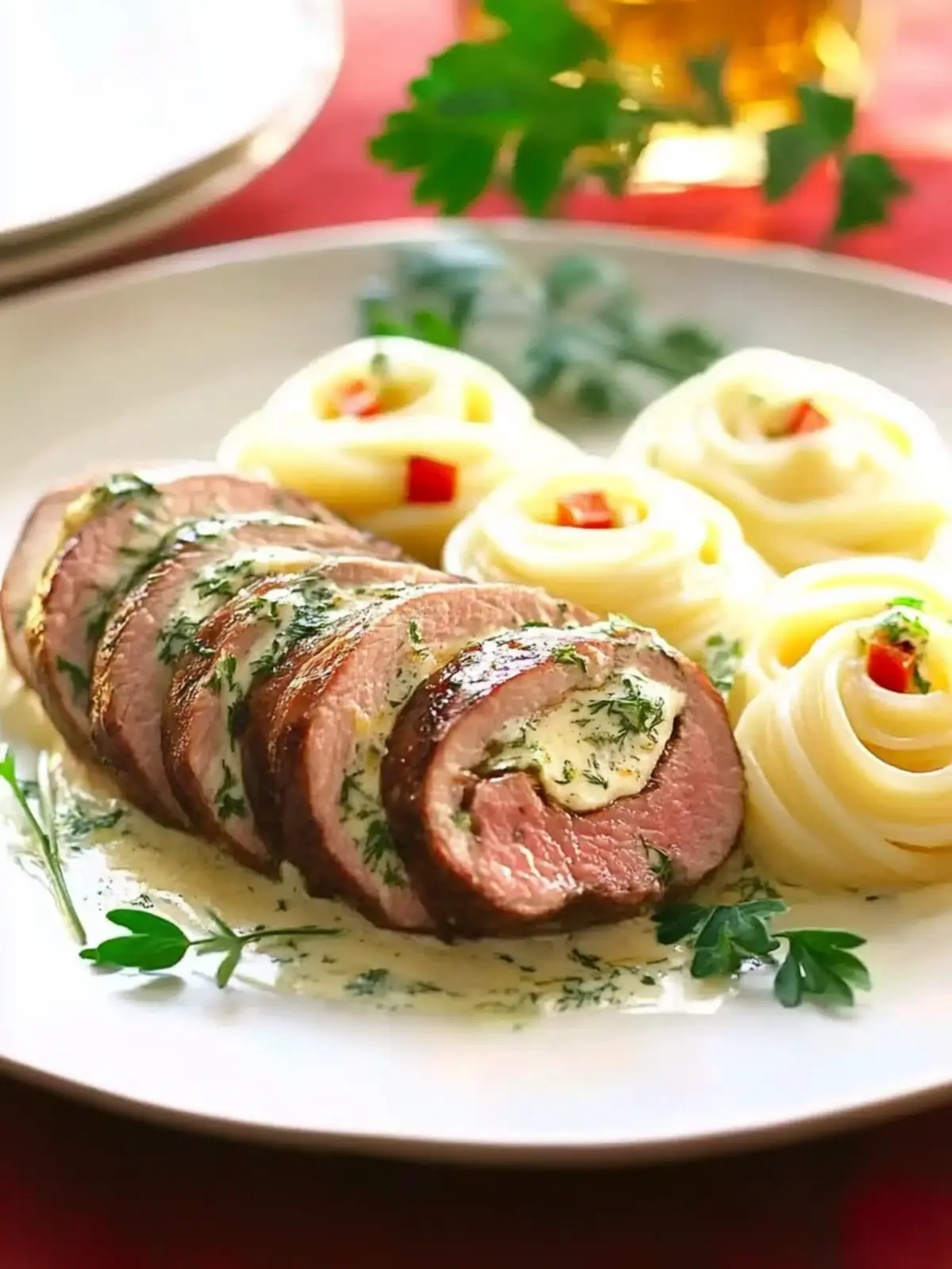 Rinderrouladen mit Nudeln