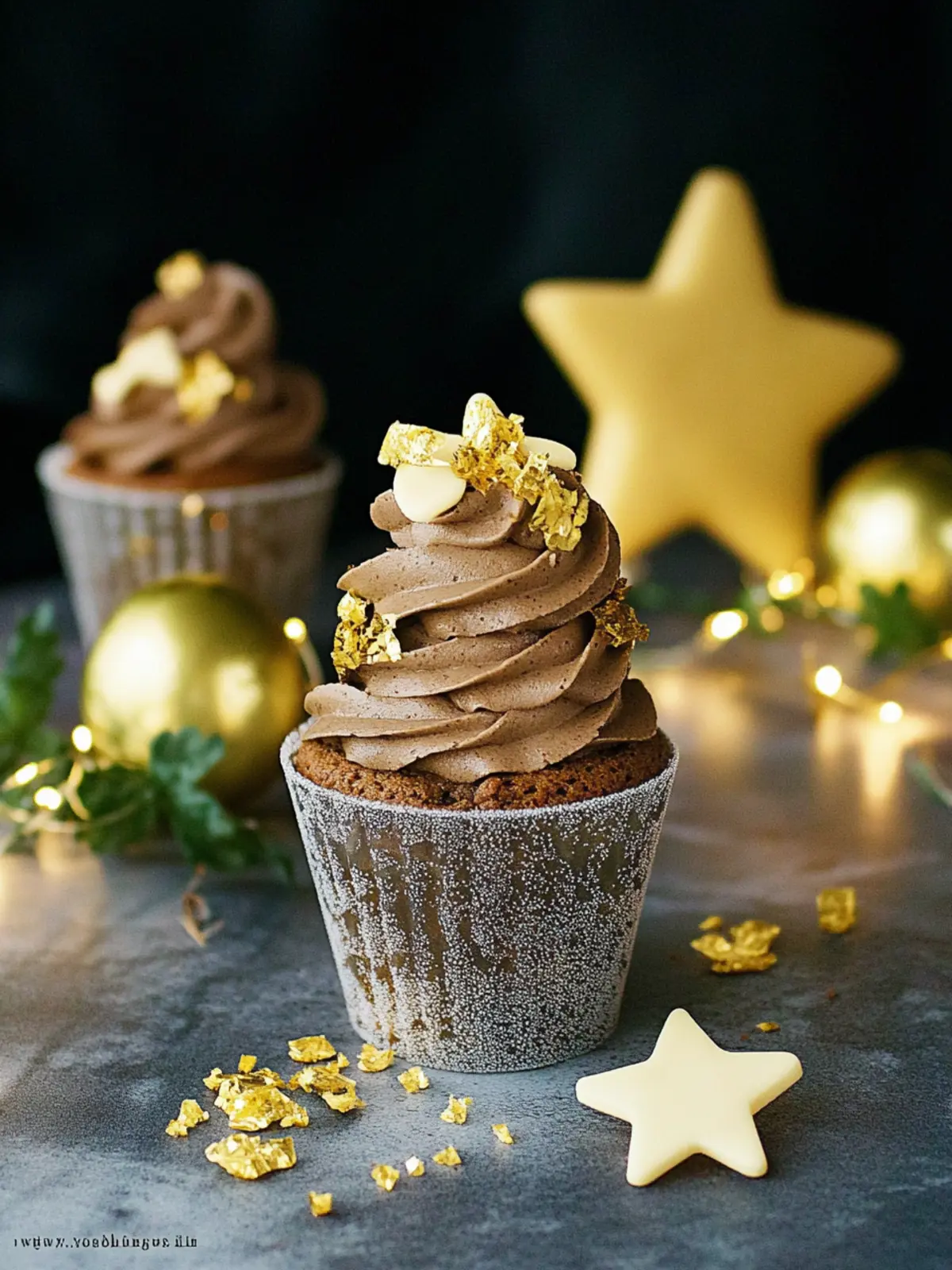Lebkuchen Cupcakes mit Schokoladen-Topping