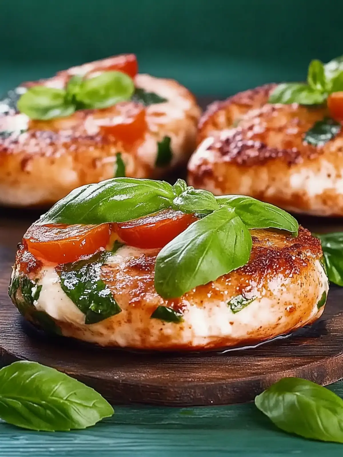 Mit Caprese gefüllte Hähnchenbrust