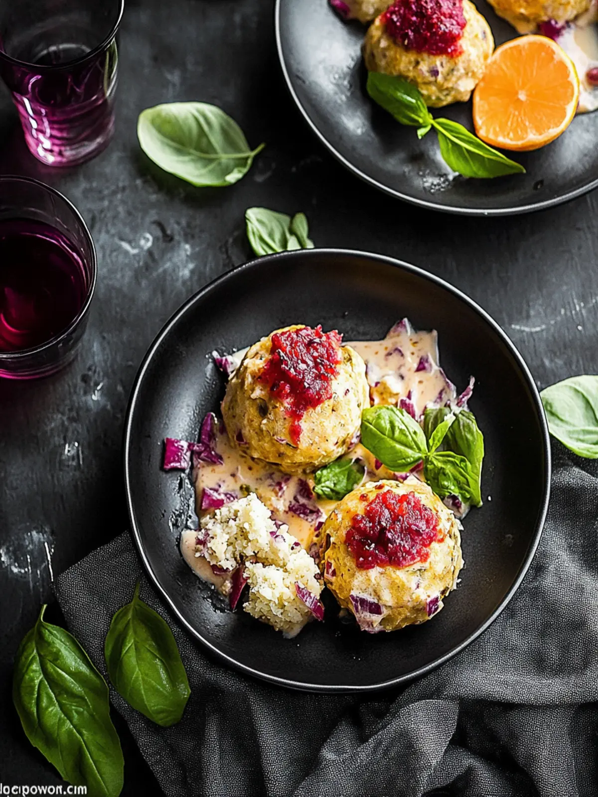 Brezenknödel mit fruchtigem Rotkohl