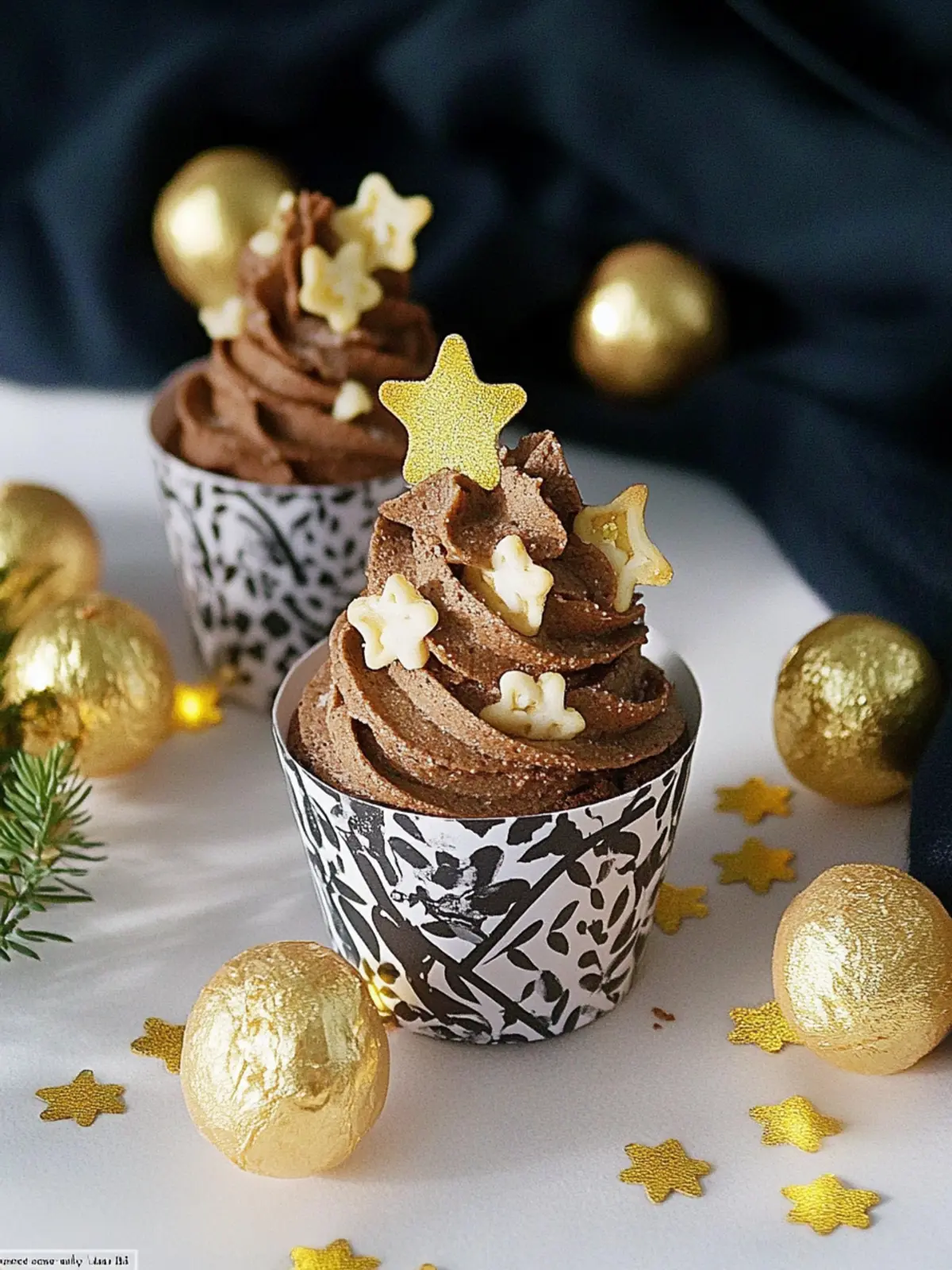 Lebkuchen Cupcakes mit Schokoladen-Topping