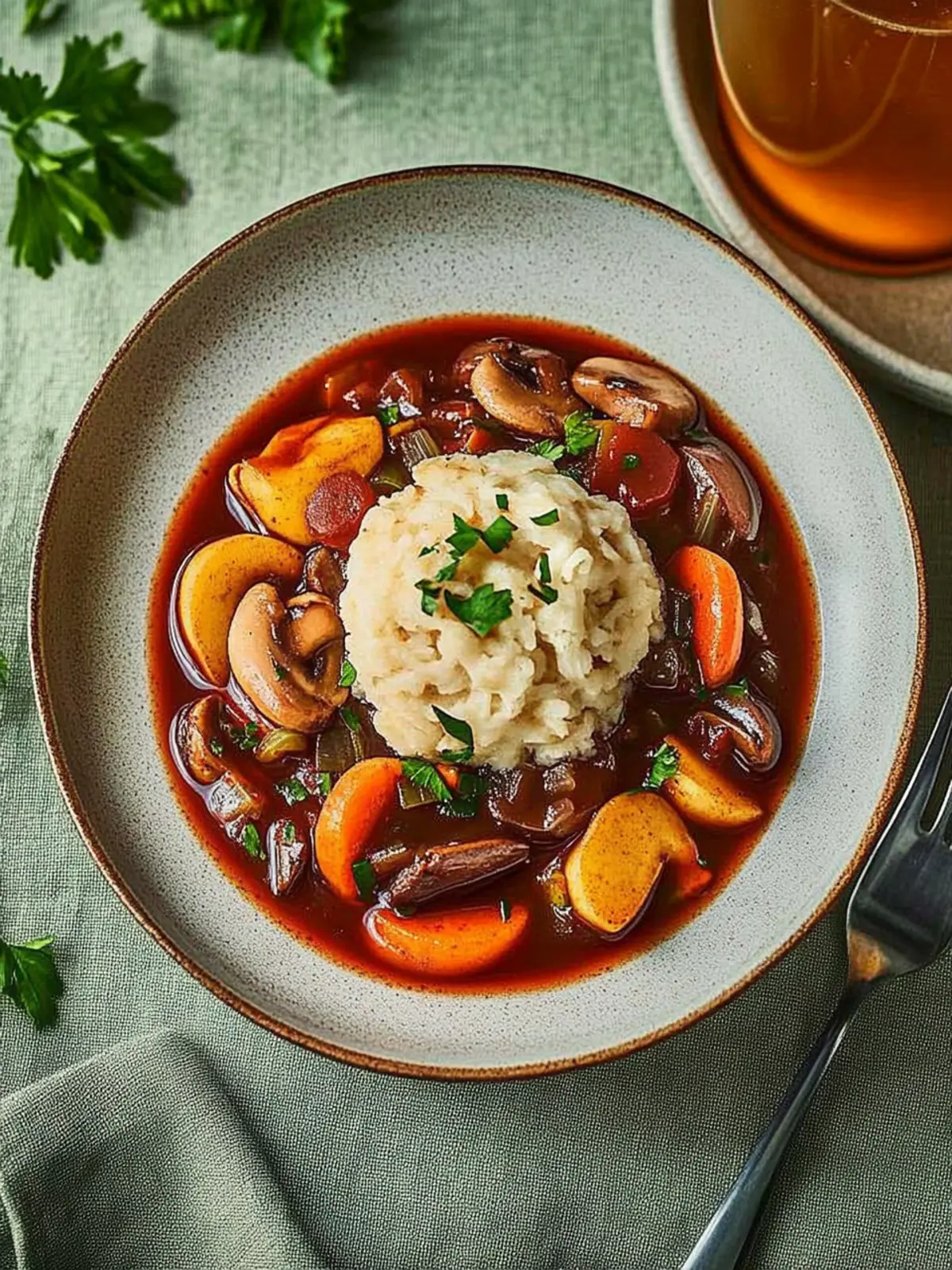 Veganes Gulasch mit Pilzen