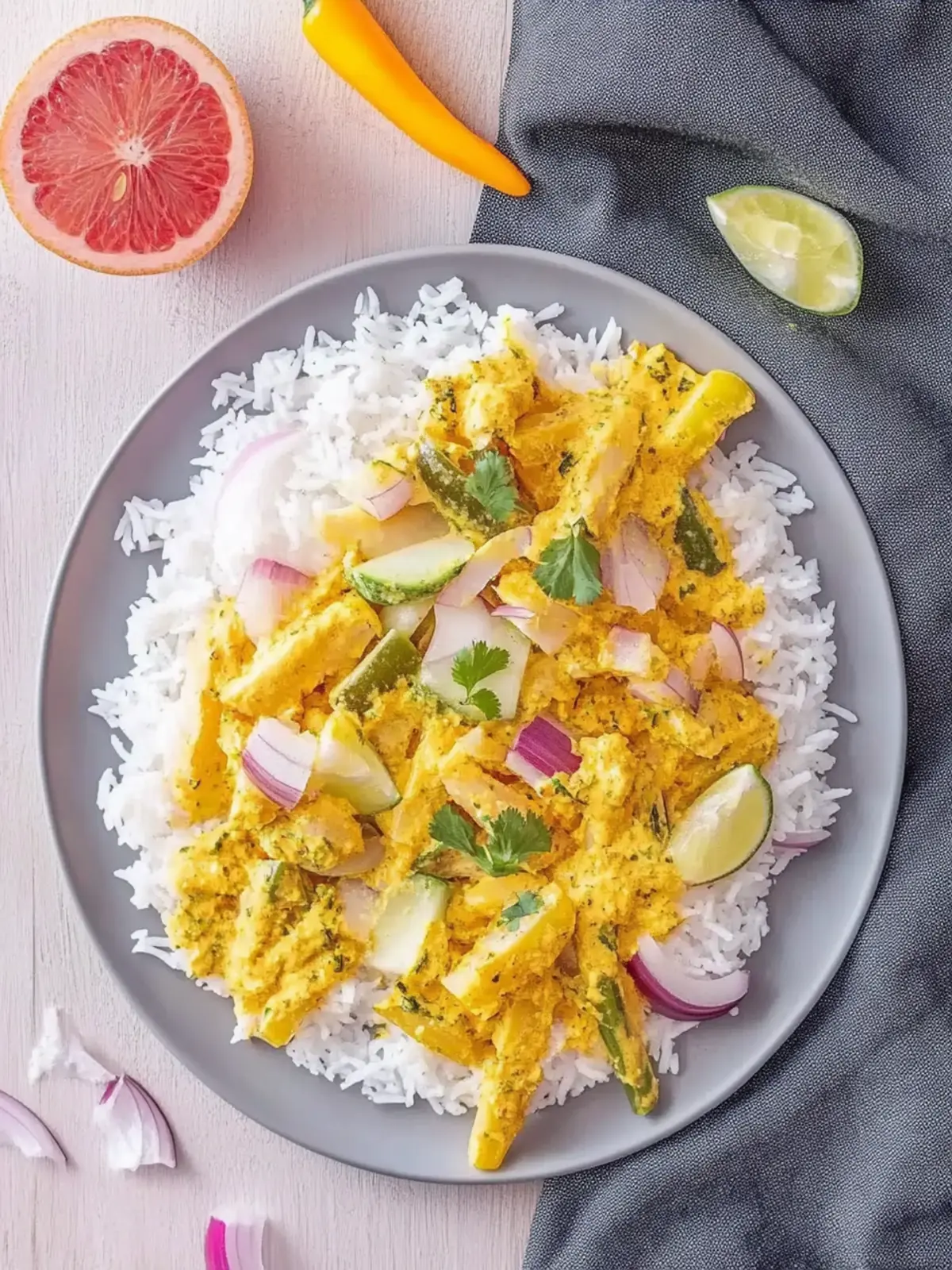 Hähnchen Curry mit Reis