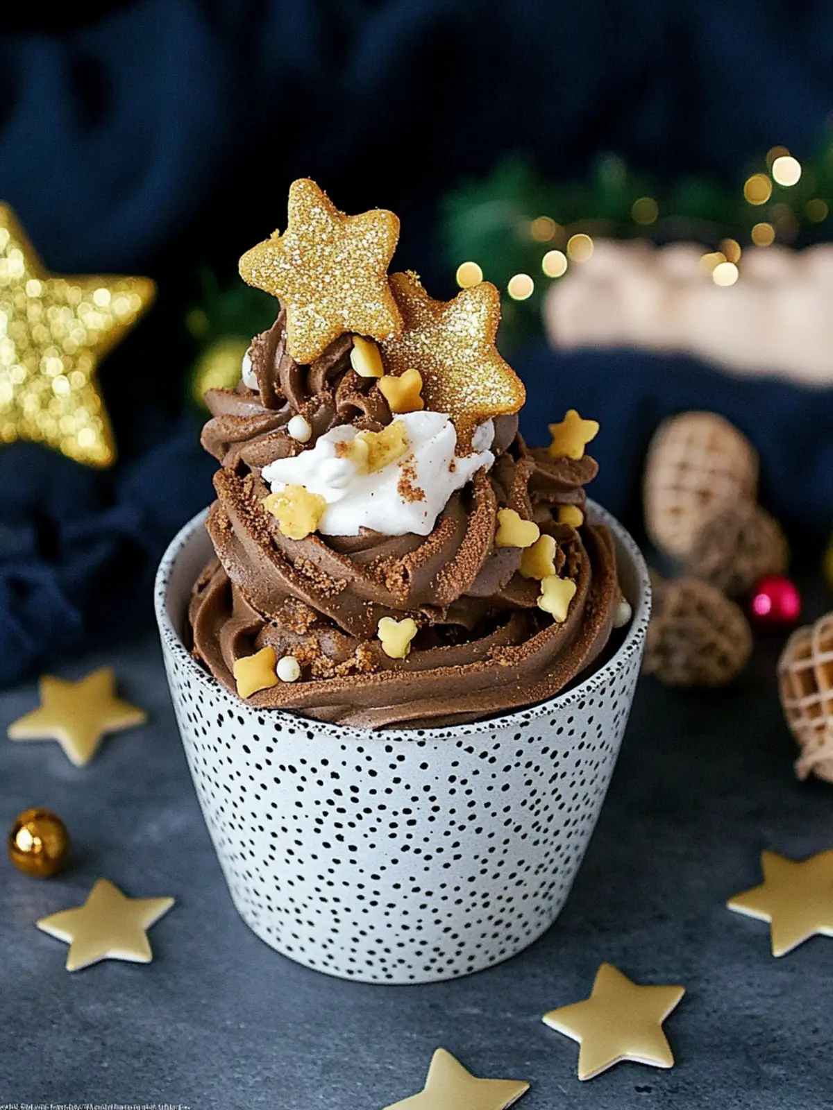 Lebkuchen Cupcakes mit Schokoladen-Topping