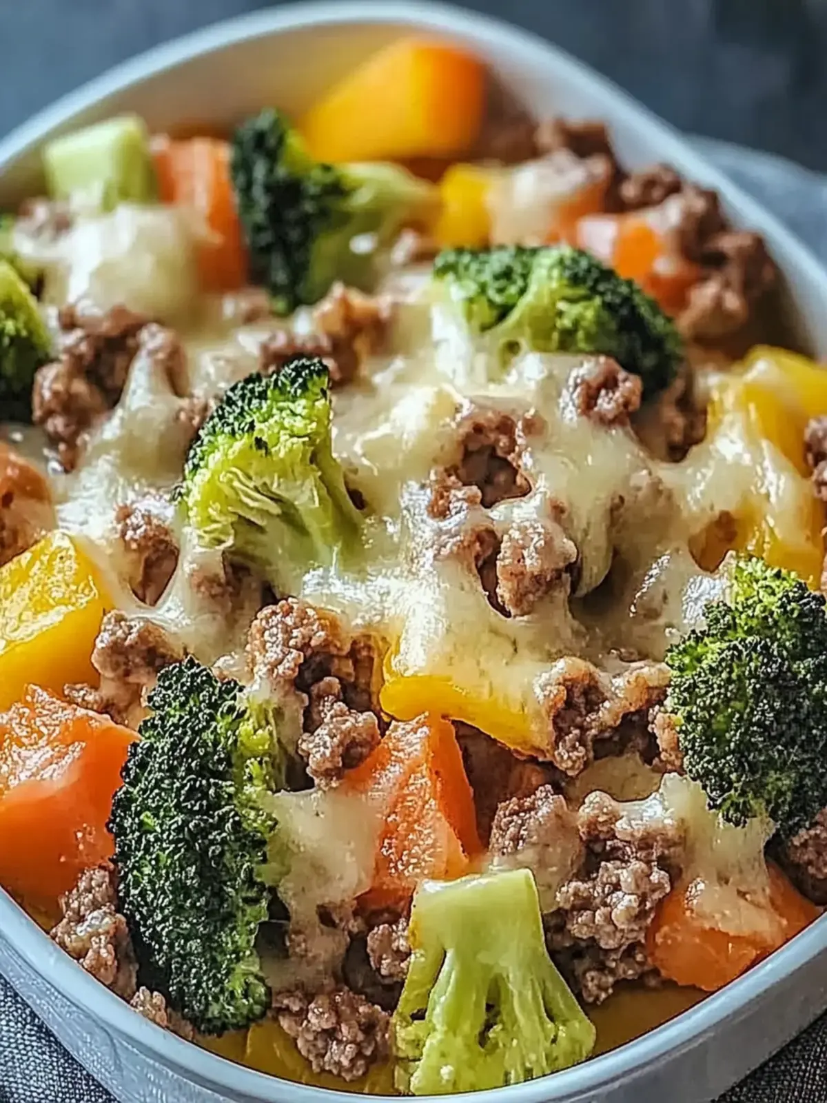 Fitness Auflauf mit Brokkoli und Hackfleisch