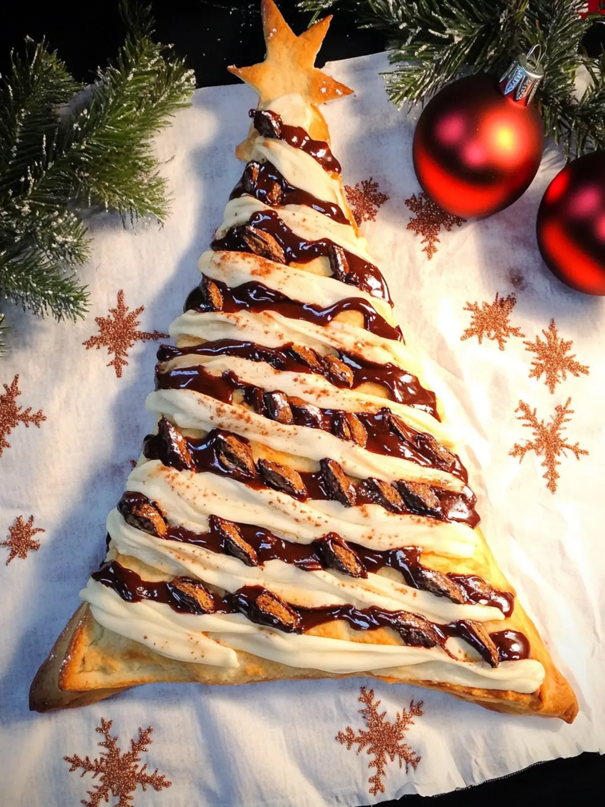 Blätterteig Tannenbaum mit Nutella Füllung