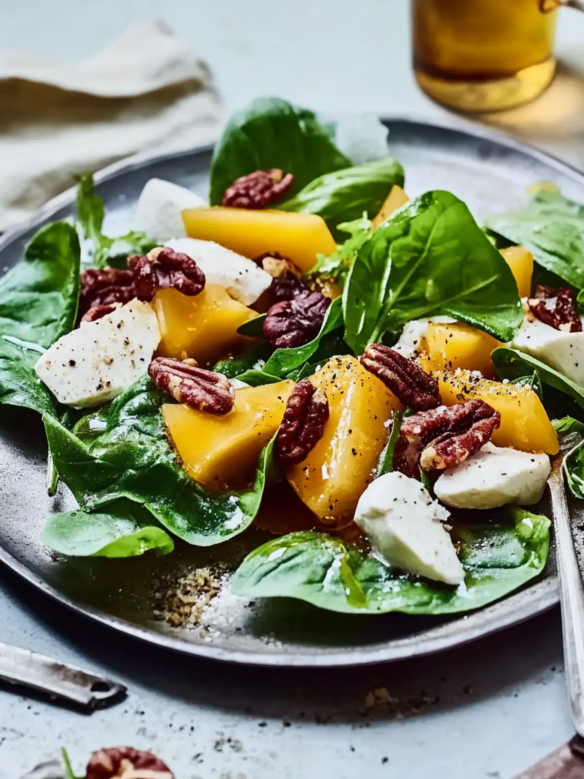 Mango-Mozzarella auf Feldsalat