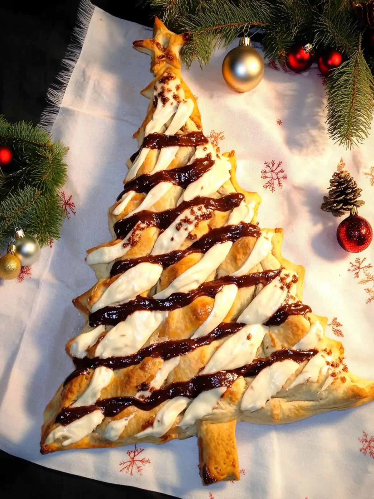 Blätterteig Tannenbaum mit Nutella Füllung
