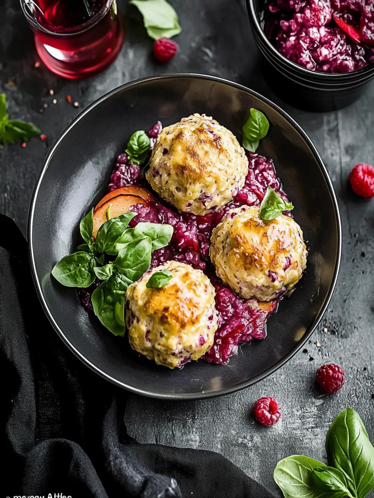 Brezenknödel mit fruchtigem Rotkohl