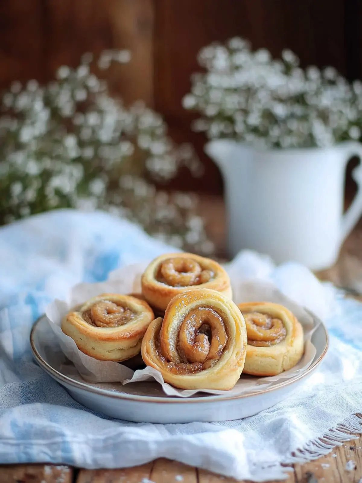 Cinnamon rolls hearts with nut filling