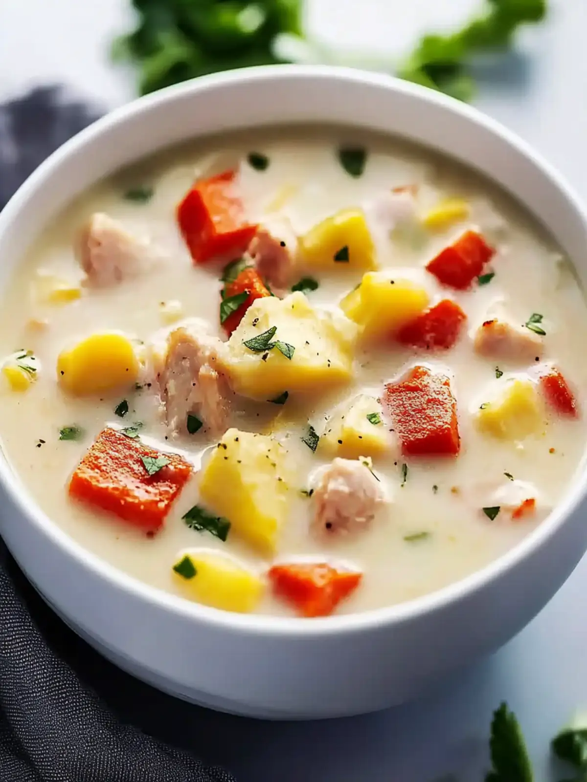 Herzhafte Hühner-Kartoffelsuppe