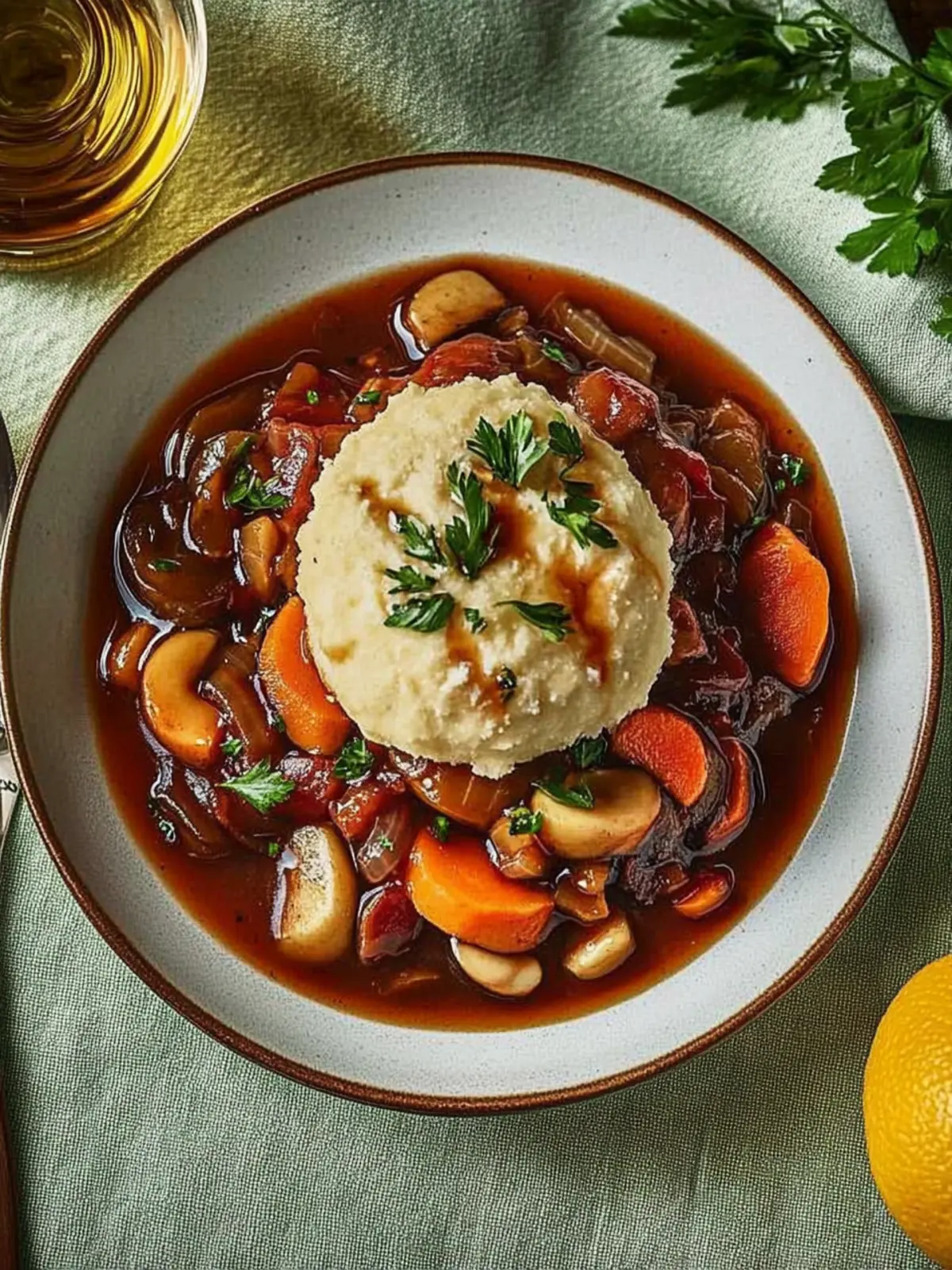 Veganes Gulasch mit Pilzen