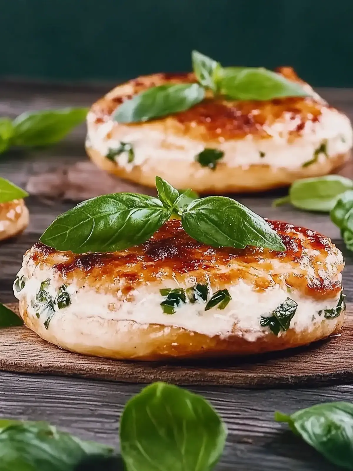 Mit Caprese gefüllte Hähnchenbrust