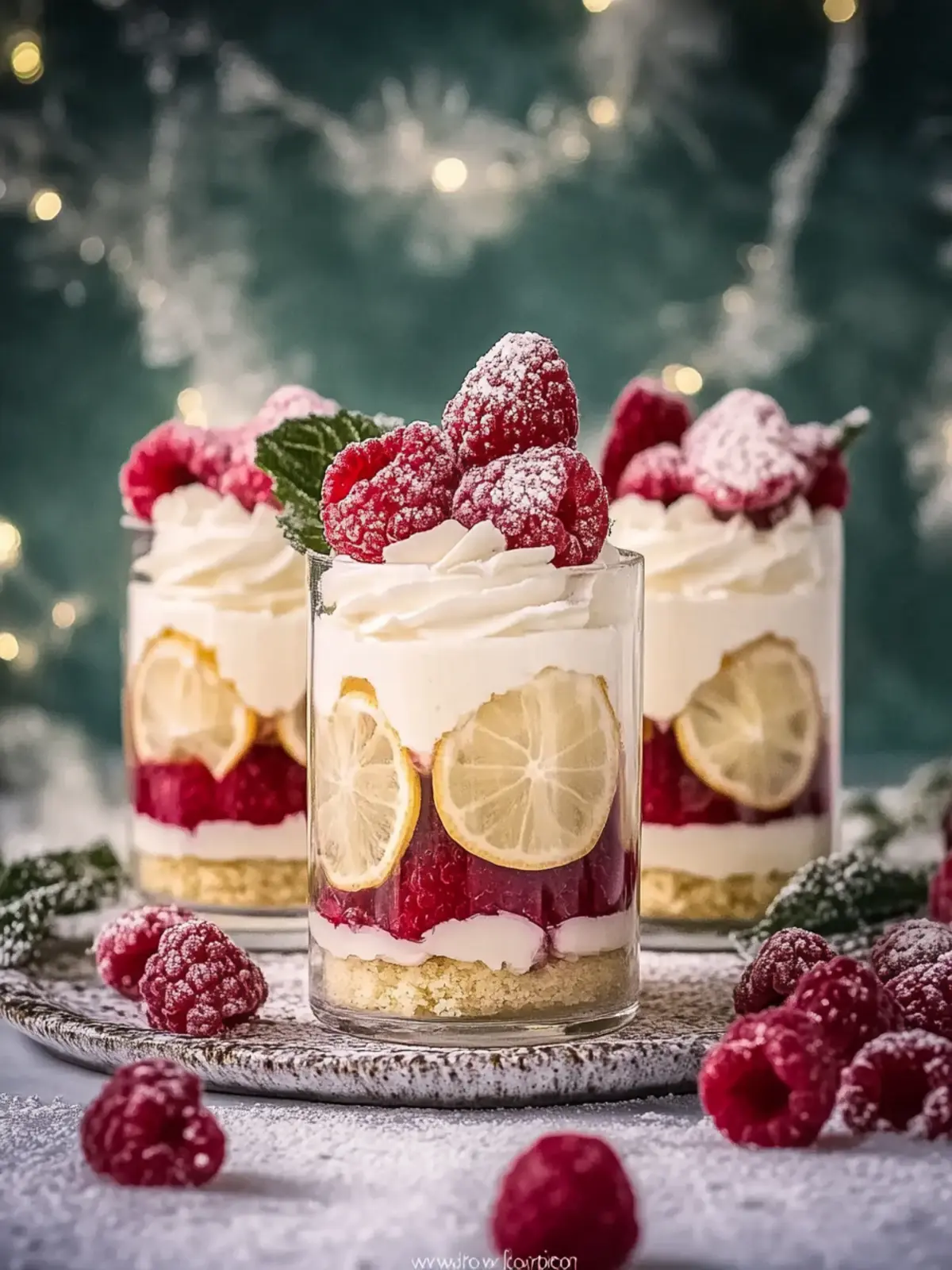 Vanillekipferl Dessert mit Himbeeren