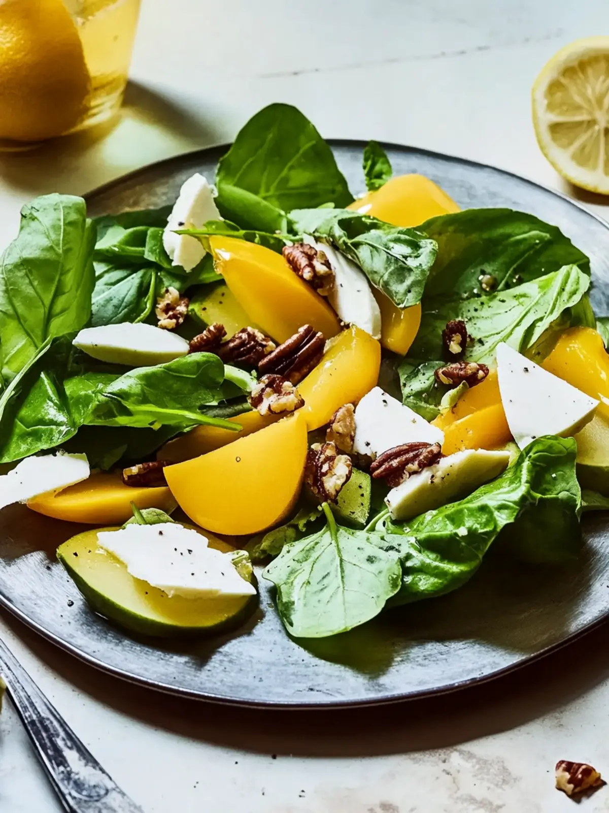 Mango-Mozzarella auf Feldsalat
