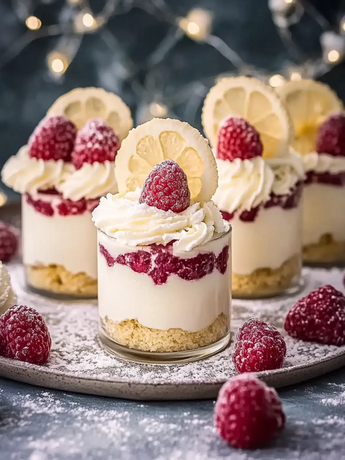 Vanillekipferl Dessert mit Himbeeren