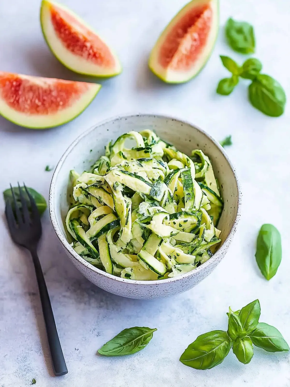 roh geraspelter Zucchinisalat