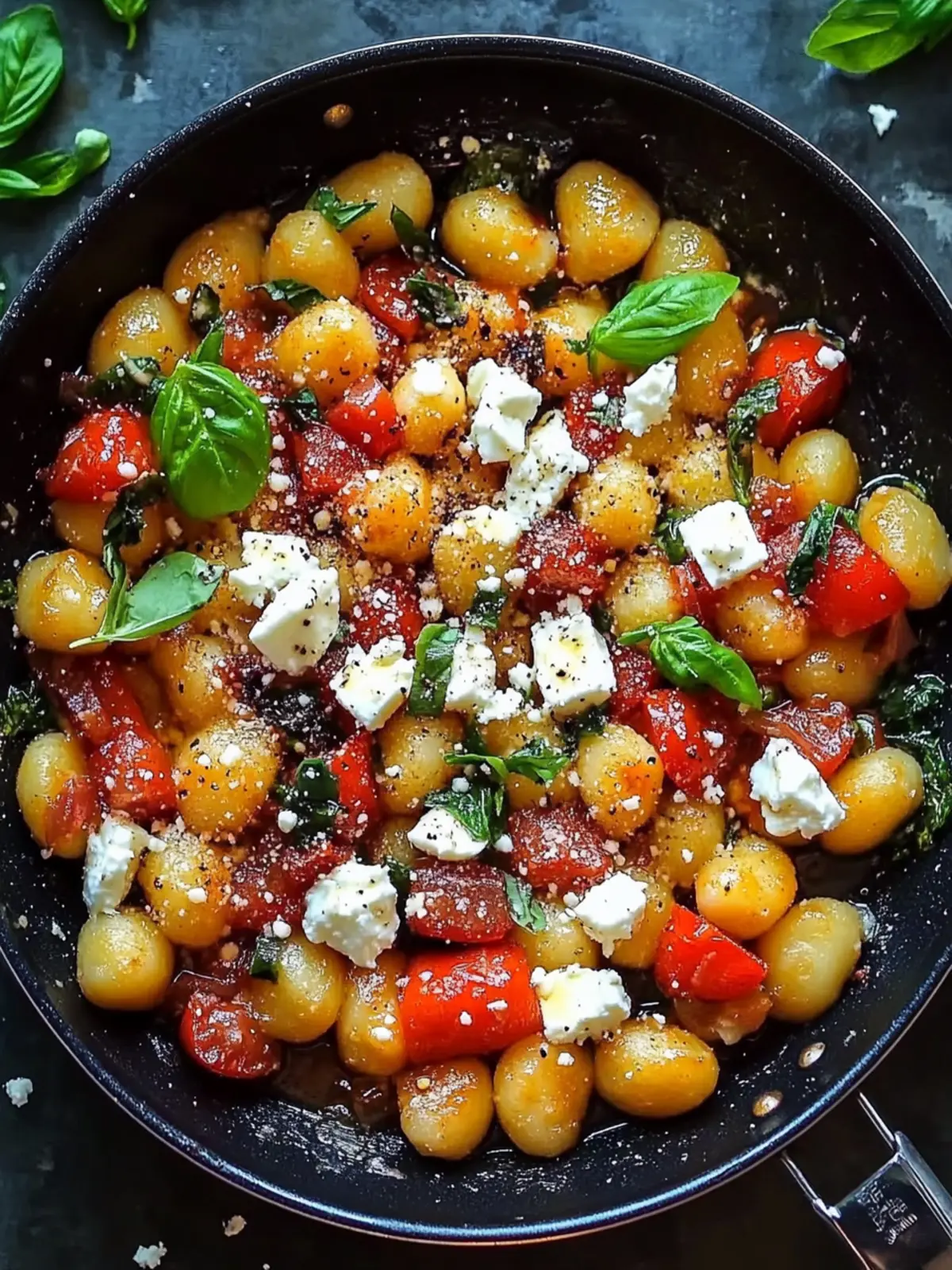 Gnocchi vegetable pan with feta