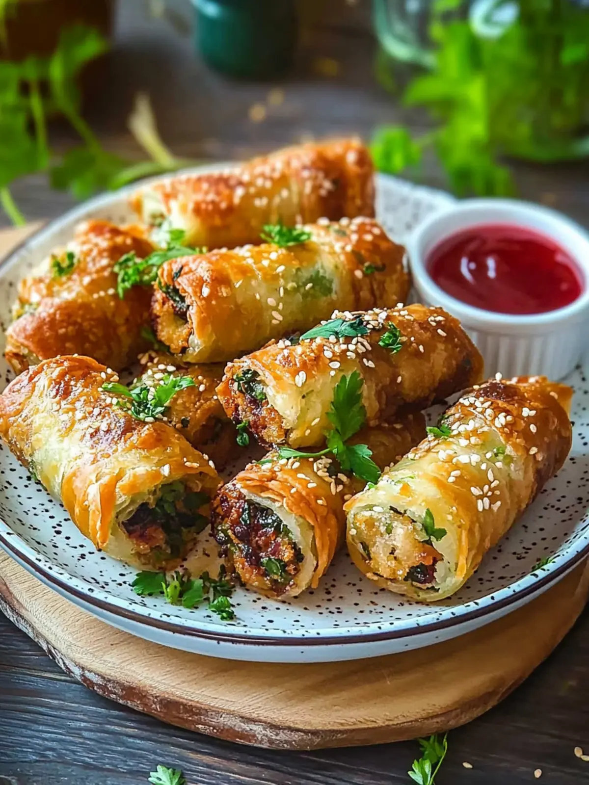 Crispy Frühlingsrollen Heißluftfritteuse