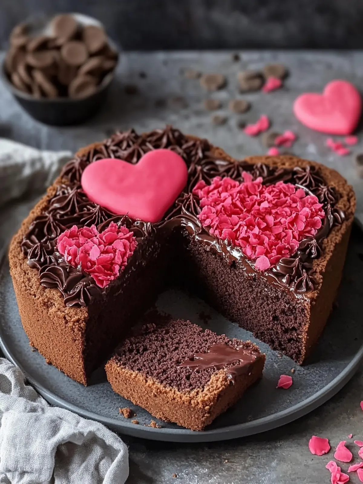 Schokoladenkuchen mit verstecktem Herz