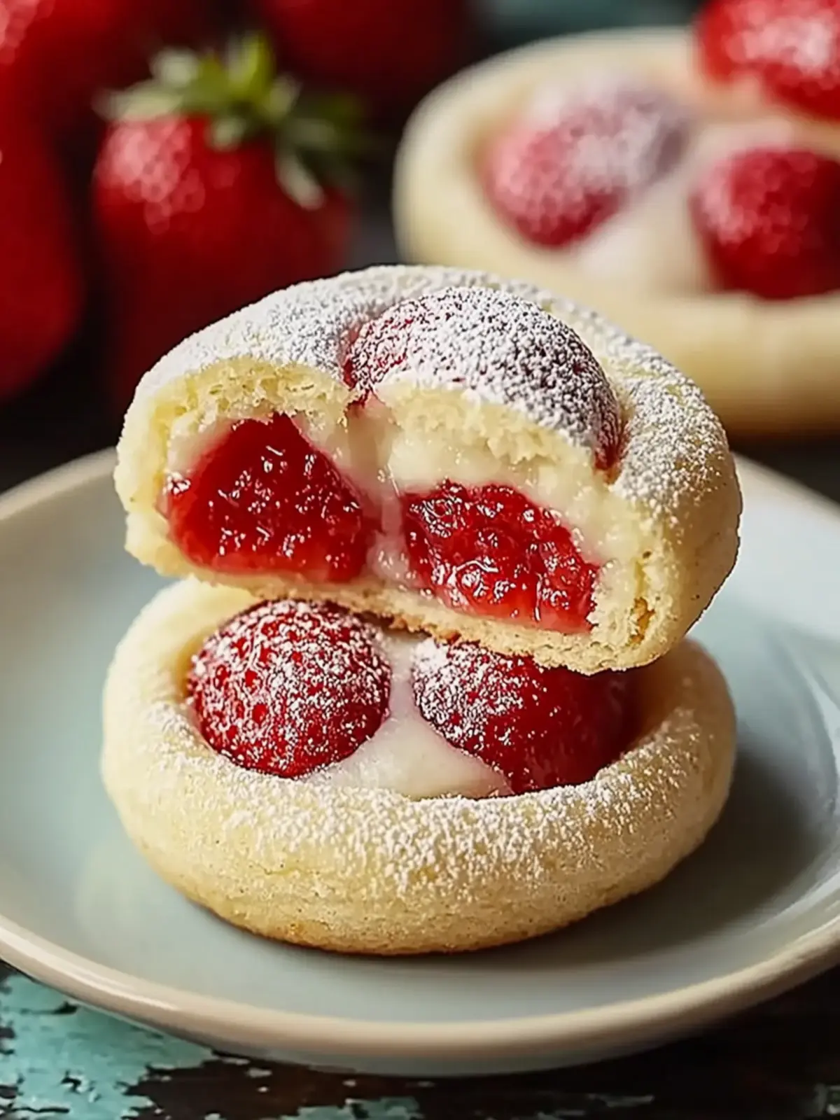 Erdbeer-Käsekuchen-Kekse